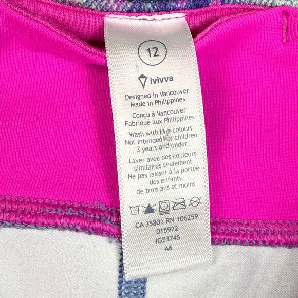 Ivivva Lululemon Tie Dye Abstract Full Length Leggings Kids Girls size 12 - Picture 4 of 10